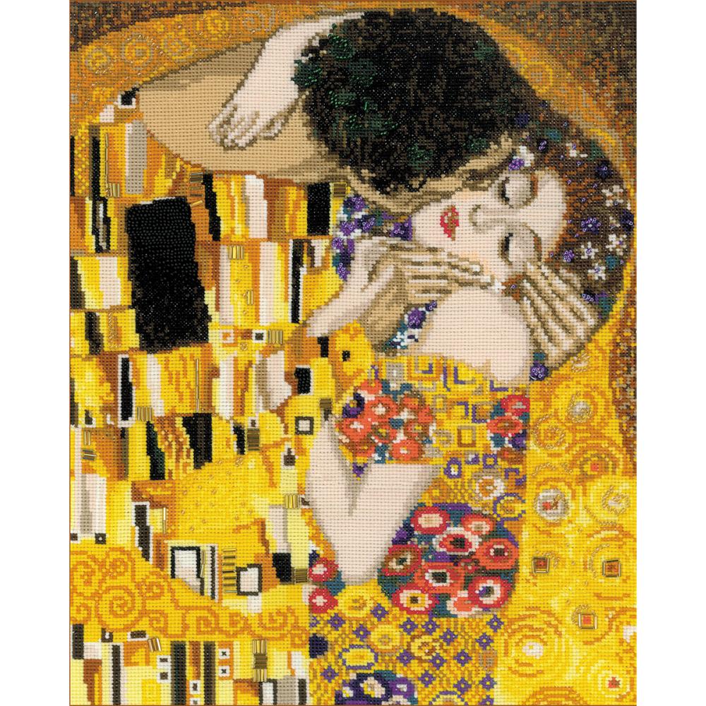 (image for) The Kiss/G.Klimt's Painting (14 Count) Counted Cross Stitch Kit